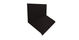 Планка примыкание верхнее к стене фальц Grand Line 150х130х20 0,45 PE с пленкой RAL 9005 черный (2м)