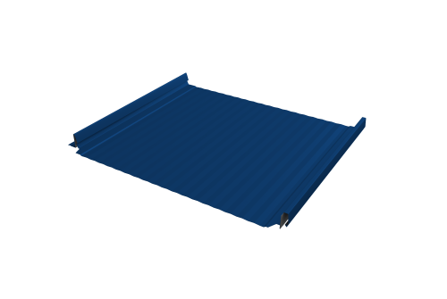 Кликфальц Pro Gofr Grand Line 0,5 Satin с пленкой на замках RAL 5005 сигнальный синий