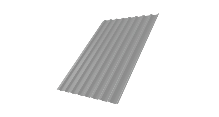Профнастил С20В 0,45 PE RAL 9006 бело-алюминиевый