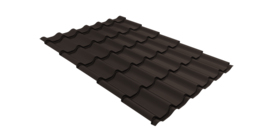 Металлочерепица классик Grand Line 0.45 Drap-double TX RR 32 темно-коричневый