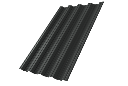 Профнастил НС44 Grand Line 0,5 Drap RAL 7016 антрацитово-серый