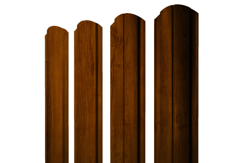Штакетник Полукруглый Slim фигурный 0.45 Print Premium Golden Wood Intense FTC