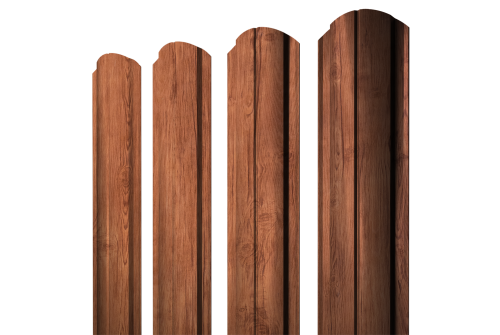 Штакетник Полукруглый Slim фигурный 0.45 Print Premium Rowan Wood Intense FTC