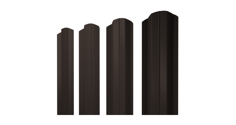 Штакетник М-образный В фигурный 0,5 Rooftop Бархат RR 32 темно-коричневый