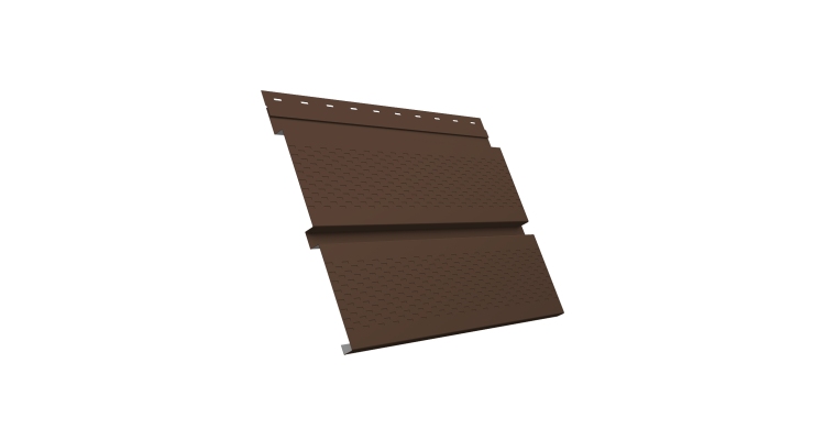 Софит металлический Квадро Брус с перфорацией 0,5 Satin Matt с пленкой RAL 8017 шоколад