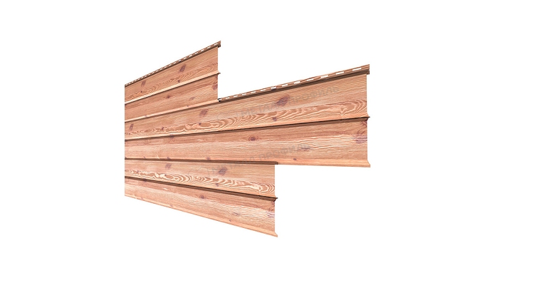 Сайдинг Металл Профиль Lбрус-XL-В-14х335 (ECOSTEEL_T-12-Золотой Орех-0.45)