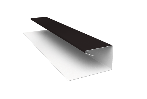 Планка П-образная завершающая сложная (КД) 0,45 Drap RAL 9005 черный (3м)