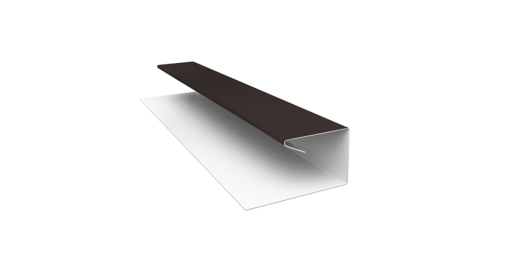 Планка П-образная завершающая сложная (КД) 0,5 Satin с пленкой RR 32 темно-коричневый (2м)