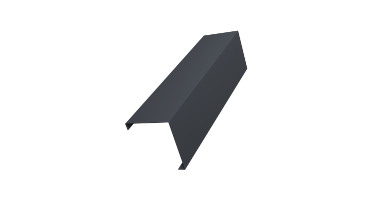 Декоративная накладка на столб универсальная угловая 62х55 для забора жалюзи 0,5 Velur X RAL 7024 мокрый асфальт (2,5м)