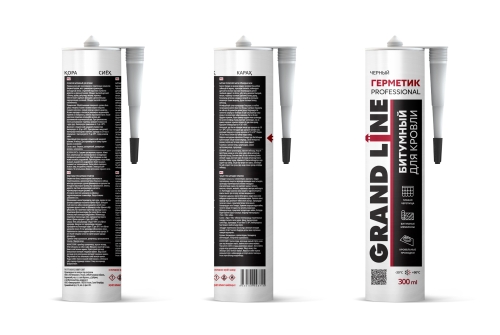 Герметик Grand Line Professional кровельный битумный 300мл черный