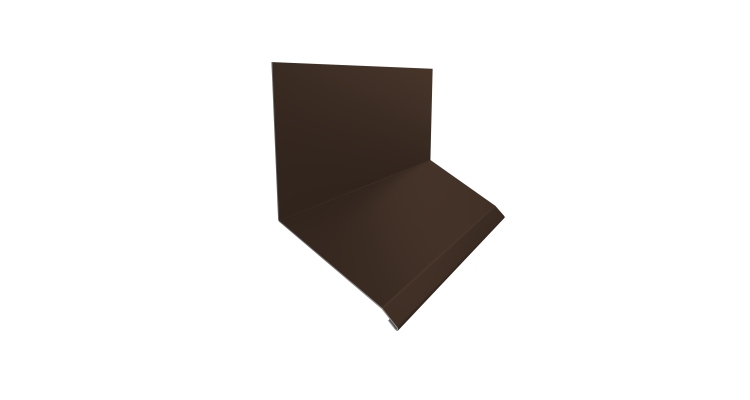 Планка примыкание верхнее к стене фальц Grand Line 150х130х20 0,45 Drap ST RAL 8017 шоколад (3м)