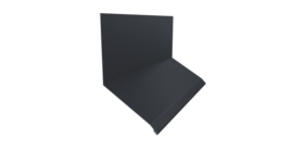 Планка примыкание верхнее к стене фальц 150х130х20 0,5 Satin Matt RAL 7024 мокрый асфальт (2м)