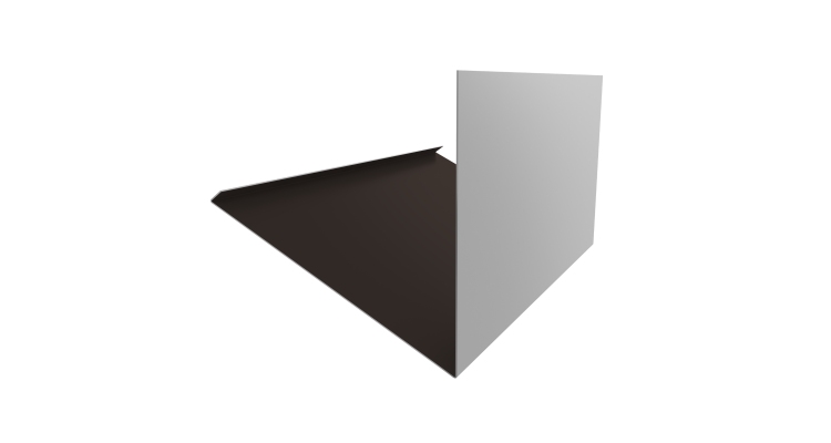 Планка примыкание верхнее к трубе фальц Grand Line 0,5 Satin с пленкой RR 32 темно-коричневый (2м)