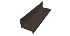 Планка примыкание нижнее к трубе фальц Grand Line 0,5 Satin Matt RR 32 темно-коричневый (3м)