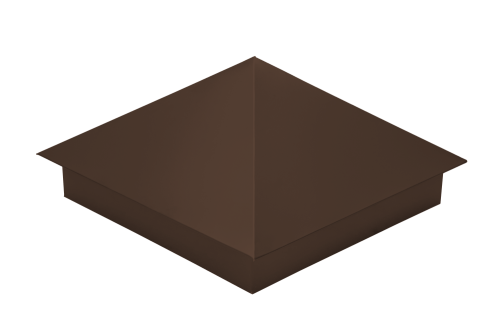 Колпак на столб 390х390мм 0,5 Drap с пленкой RAL 8017 шоколад